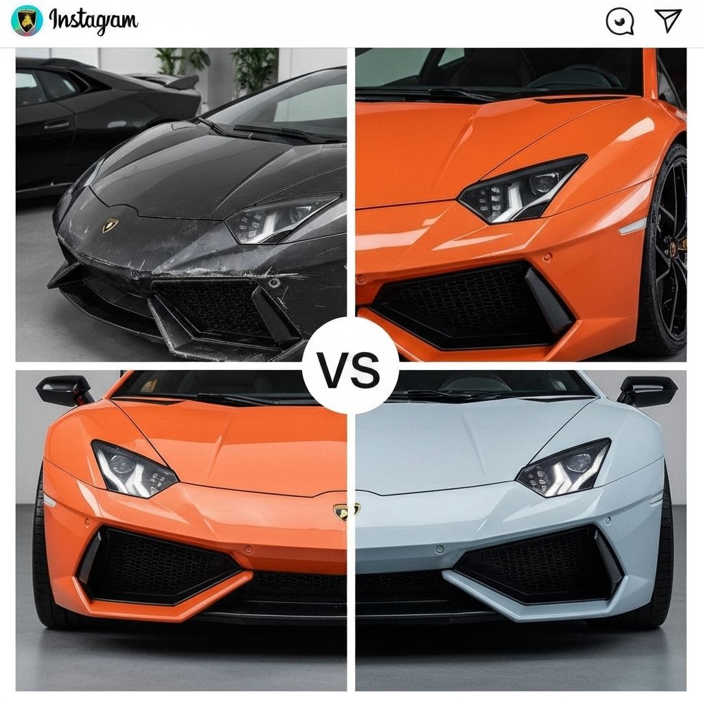 Lamborghini paint correction before and after